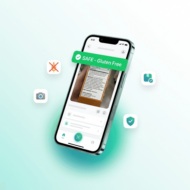 Check Gluten AI gluten detection app scanning a food label
