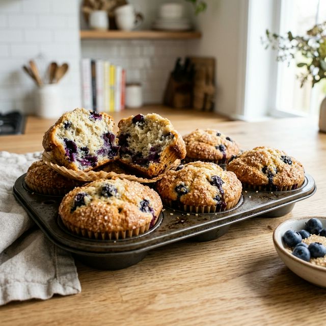 Bakery-Style Gluten-Free Blueberry Muffins: Tall, Tender & Bursting